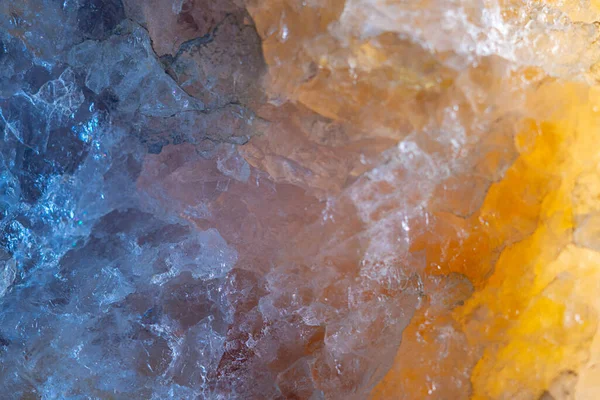 Blauw Oranje Verlicht Kwartkristal — Stockfoto