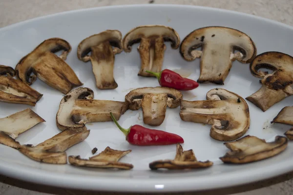 烤的蘑菇 — 图库照片