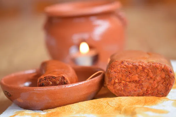 Scaldanduja Een Calabrian Terracotta Tool Nduja Warmen Met Maaltijden — Stockfoto