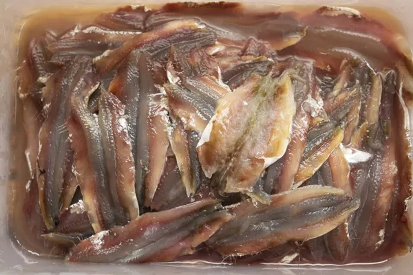 Filetes Anchoa Frescos Fileteado Colocado Para Drenar —  Fotos de Stock