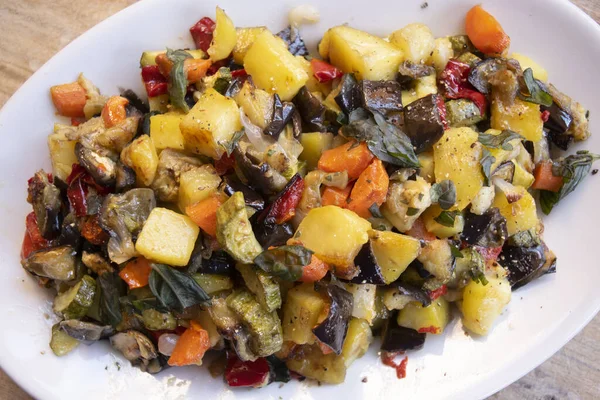 Sicilian Caponata Made Mixed Fried Vegetables Foto Stock
