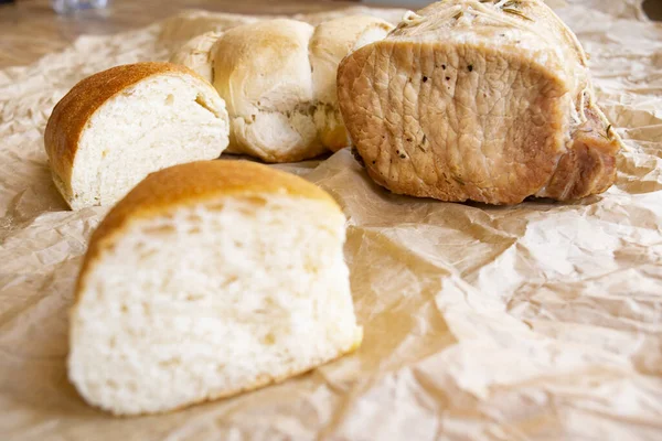 Традиційний Італійський Рецепт Свинини Називається Ариста Містить Шматочки Домашнього Хліба — стокове фото