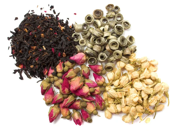 Tea and dried flowers — Stock Photo, Image