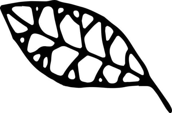 Seample Doodle Leaf Vector Illustrtion — Wektor stockowy