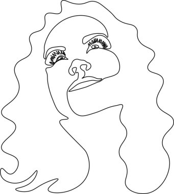 Bir kadın portresi çizimi. 