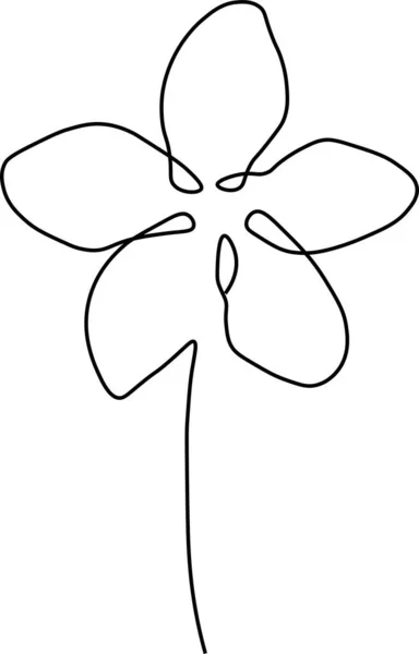 Одна Лінія Квітка Малювання — стоковий вектор