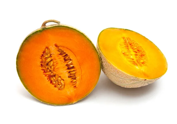 Rock Cantaloup Melone Isoliert Auf Weißem Hintergrund — Stockfoto