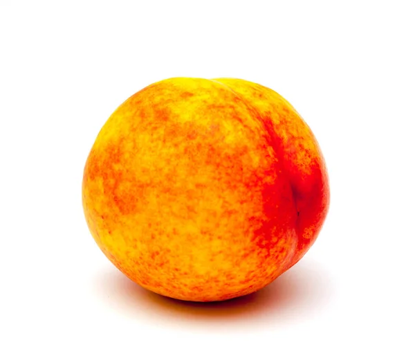 Eine Pfirsich Früchte Mit Isolierten Auf Weißem Hintergrund — Stockfoto