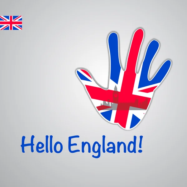 Hintergrund-Hand mit der Flagge von Großbritannien — Stockvektor