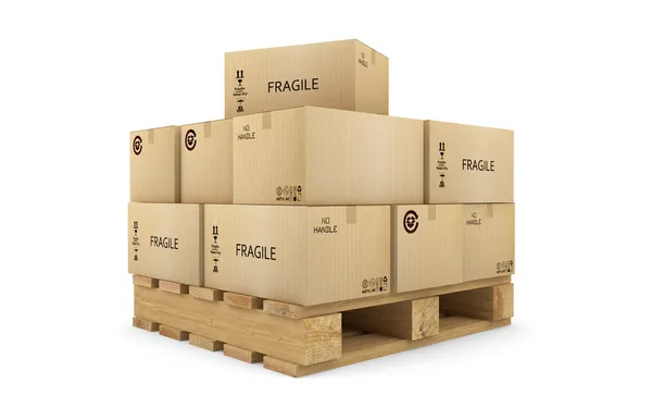 Cardboard Boxes on a pallet — Stock Photo, Image