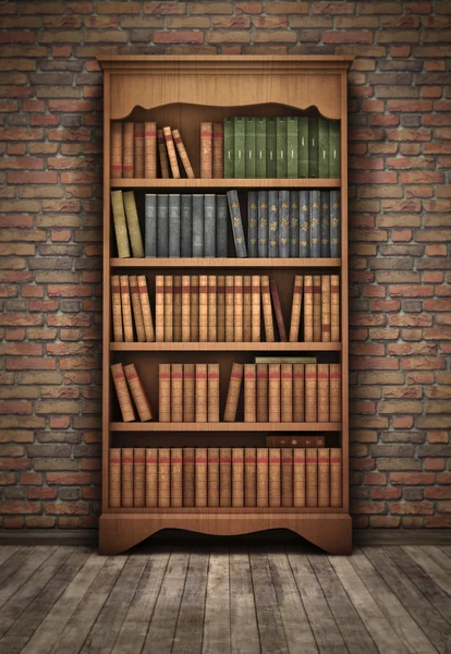 Odasındaki eski bookshelf — Stok fotoğraf