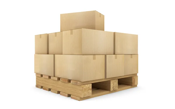 Cardboard Boxes on a pallet — Stock Photo, Image