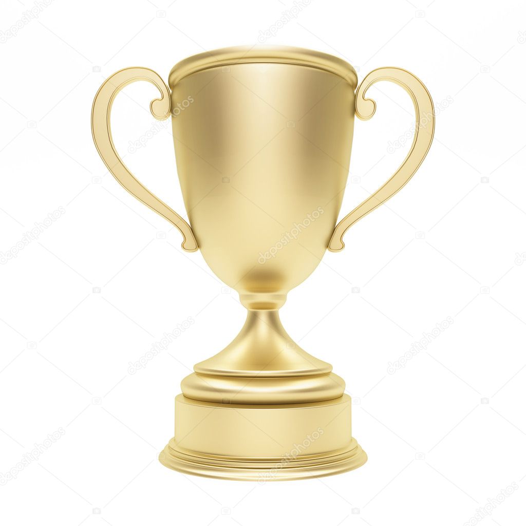 Trophy cup on white