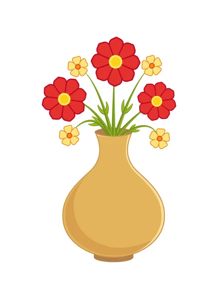 Fleur dans le vase — Image vectorielle