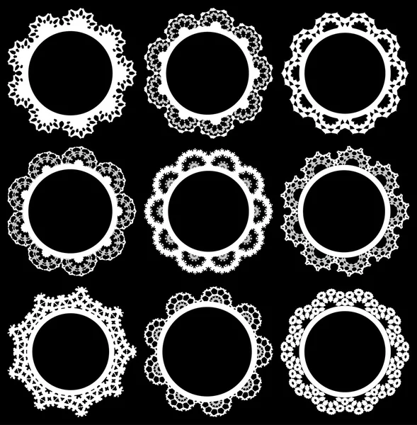 Cadre en dentelle cercle — Image vectorielle