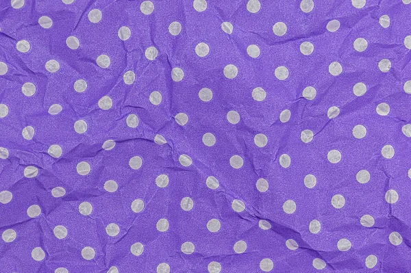 Purple Crumpled Paper Background White Polka Dot Pattern — ストック写真