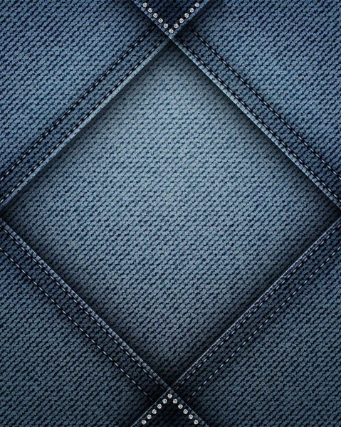 Vetor Abstrato Azul Denim Losango Fundo Com Pontos Lantejoulas Prata —  Vetores de Stock