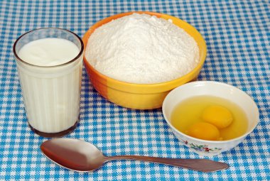 flour, eggs and sour cream. clipart