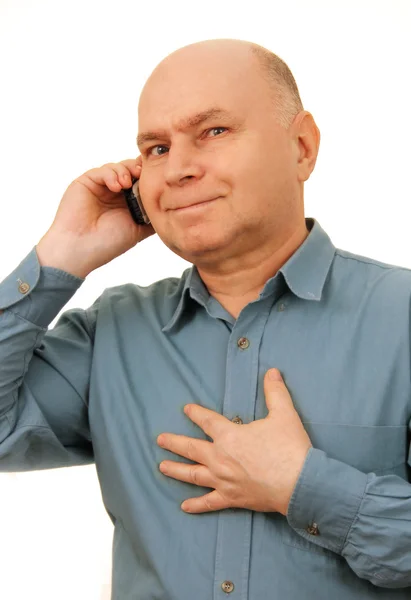 Man met een mobiele telefoon. — Stockfoto