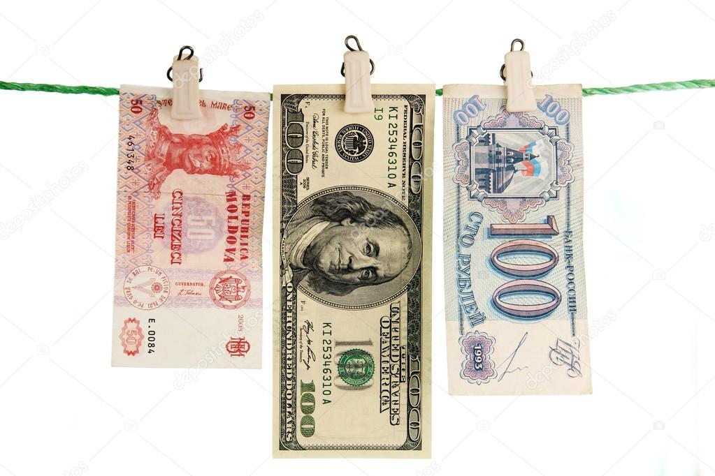 banknotes of different countries.