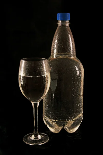 Flasche und ein Glas. — Stockfoto