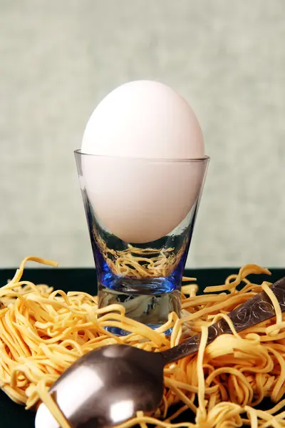 Tagliatelle e uova . — Foto Stock