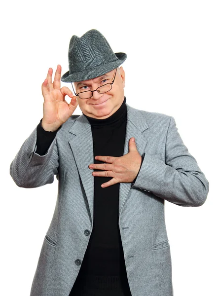 Man showing a gesture of "good." — Stock Photo, Image