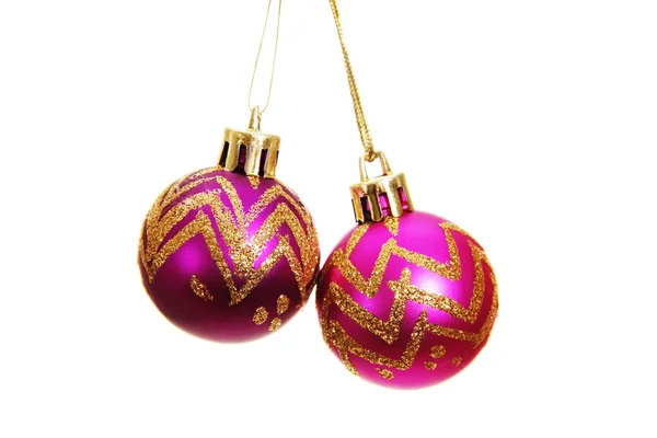 Boules de Noël en verre rouge . — Photo