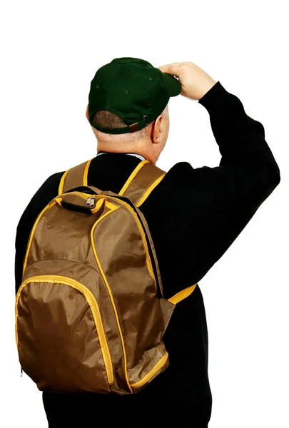 Turysta z plecakiem. — Zdjęcie stockowe