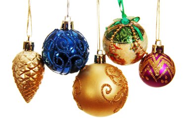 birkaç Noel topları renkli.