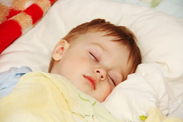 Baby in bed. — Stock Photo, Image