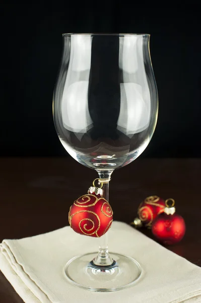 Kerstmis wijn glas — Stockfoto