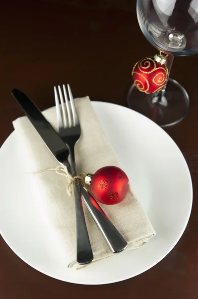 Vánoční dekorace stolu — Stock fotografie