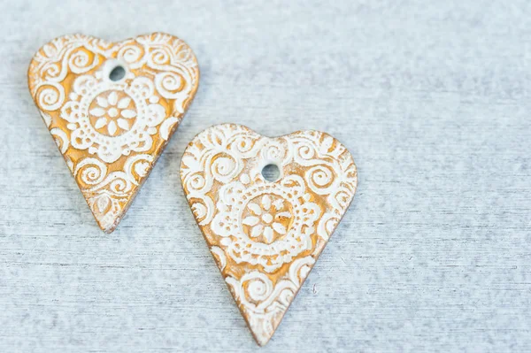 Gingerbread hearts — Stock Photo, Image