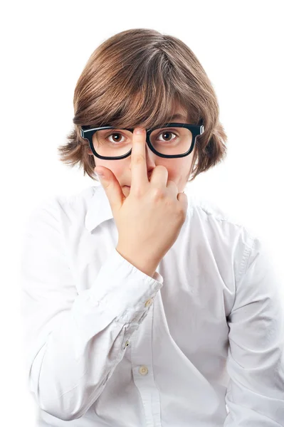 Niño con gafas — Foto de Stock