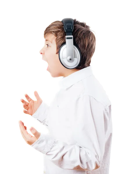 Boy with headphones — Stock Photo, Image