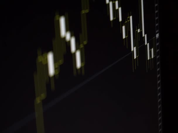 Diagram över aktiemarknaden för bitcoin cryptocurrency Japanska ljusstakar — Stockvideo