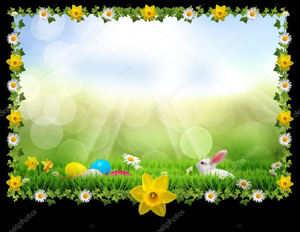 Easter spring holiday post card - soft background