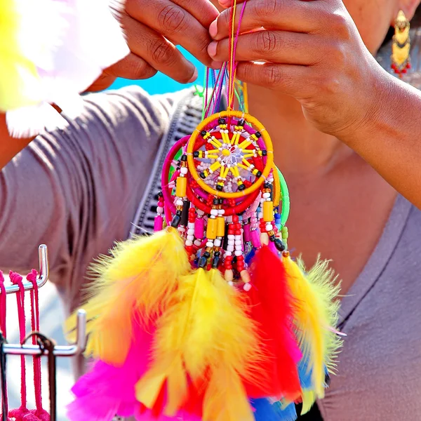 カラフルな組み立てられて dreamcatchers — ストック写真