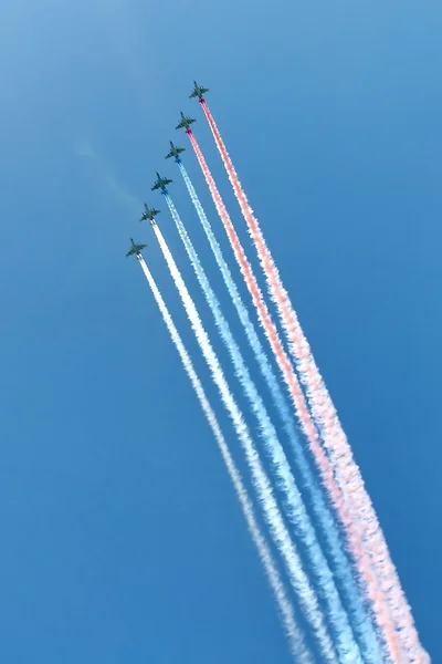 Russian army military jets during military parade — Stock Photo, Image