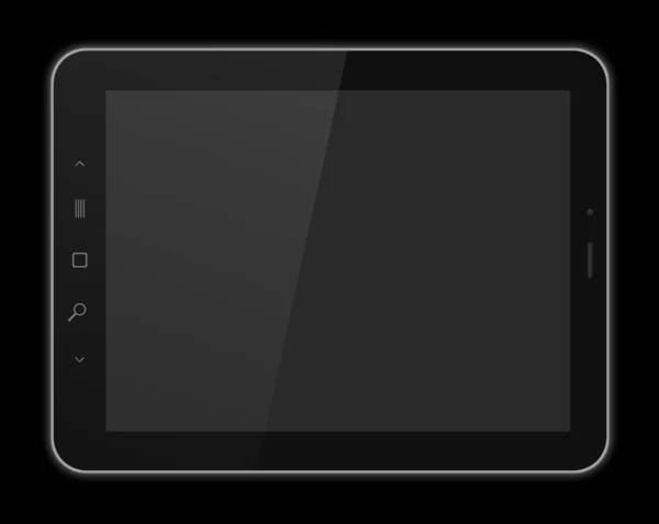 Black tablet pc on black background, 3d render. High resolution — Stock Photo, Image