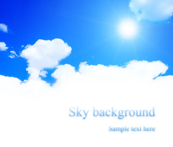 Sky background with white space for text on cloud — Stock Photo, Image