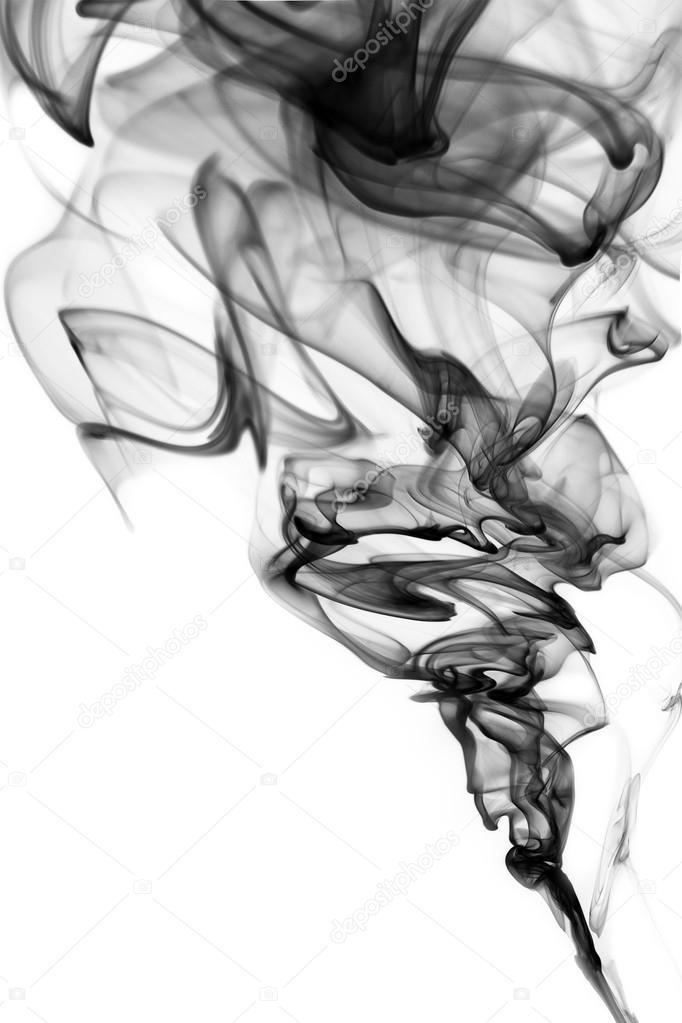 Abstract black smoke swirls