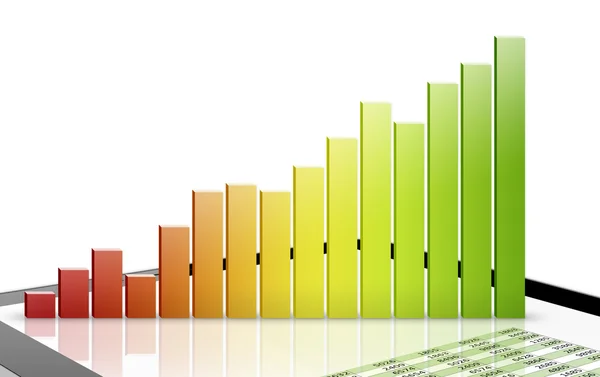 Tabelle mit einigen 3D-Diagrammen — Stockfoto