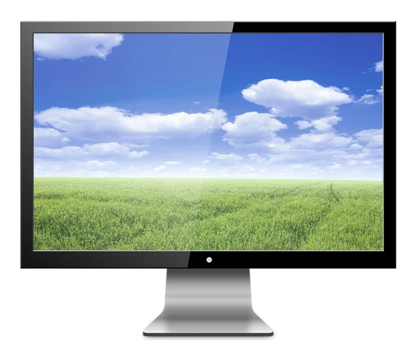 Computer monitor with nature — Stock Photo, Image