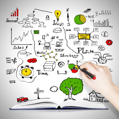 arka plan iş çizim ile kitap skeçler