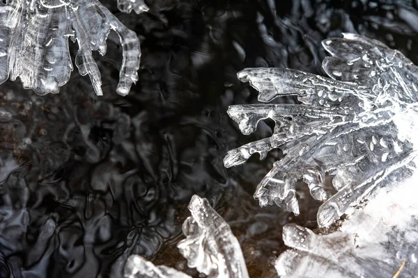 Ice Edge Stream Close — Stock Photo, Image