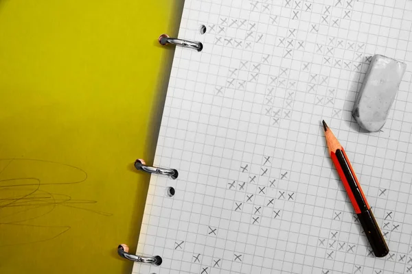 Sharpened Pencil Notebook Close — Stock Photo, Image