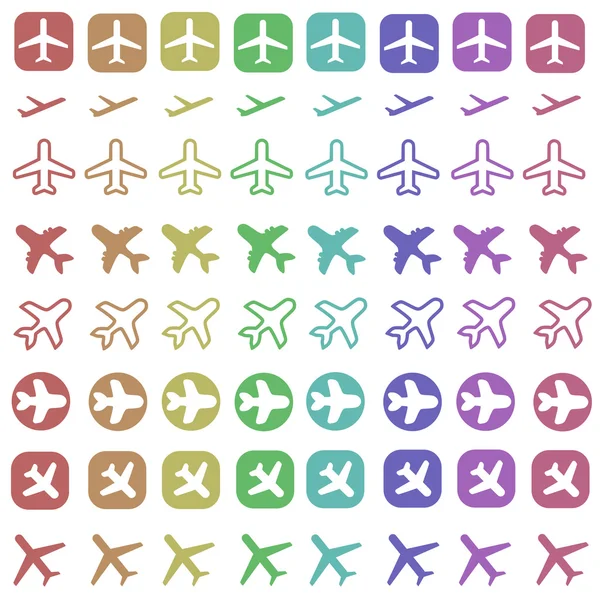 Repülőgép-ikonok — Stock Vector
