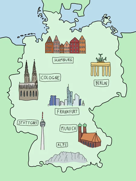 독일 지도 — 스톡 벡터